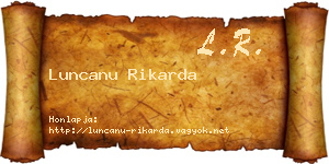 Luncanu Rikarda névjegykártya